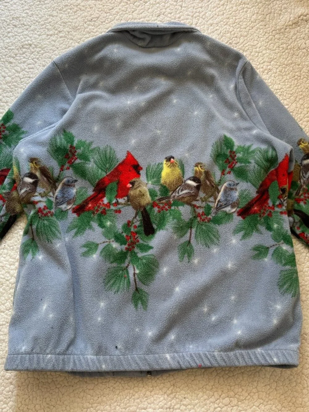 winter birds fleece jacket - Picture 4 of 5